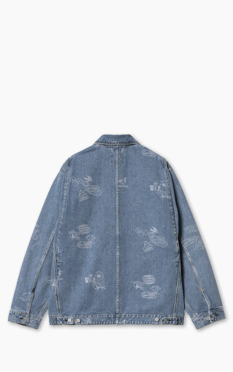 Carhartt WIP Stamp Jacket Maitland Stamp Denim Stamp Print/Blue Bleached - Image 2
