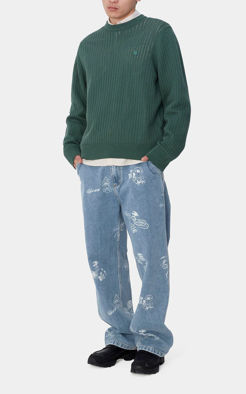 Carhartt WIP Stamp Pant Maitland Stamp Denim Blue Bleached - Image 3