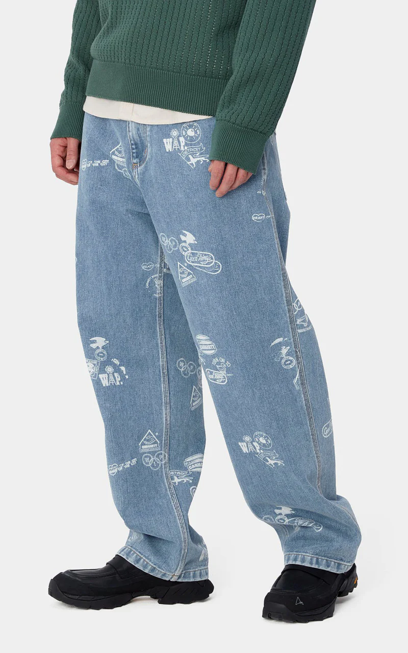Carhartt WIP Stamp Pant Maitland Stamp Denim Blue Bleached - Image 4