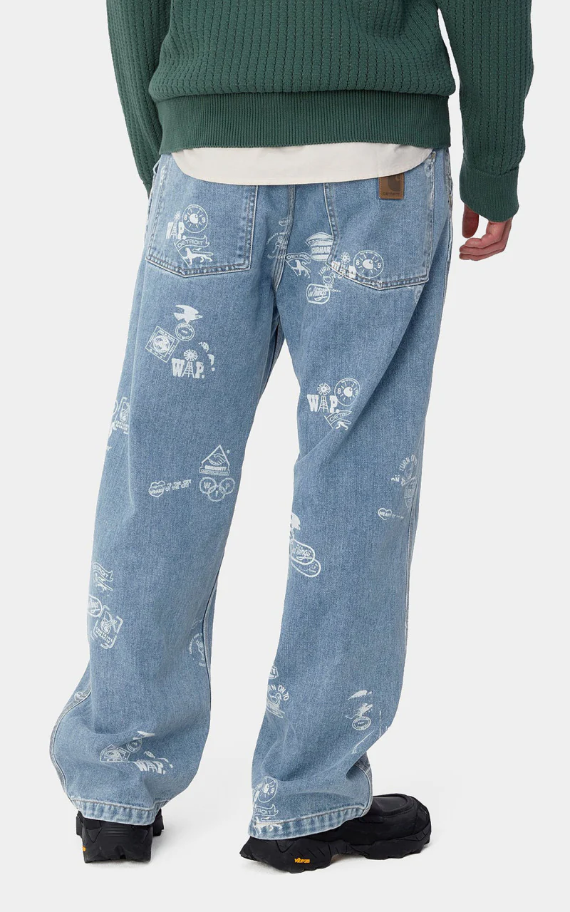 Carhartt WIP Stamp Pant Maitland Stamp Denim Blue Bleached - Image 5