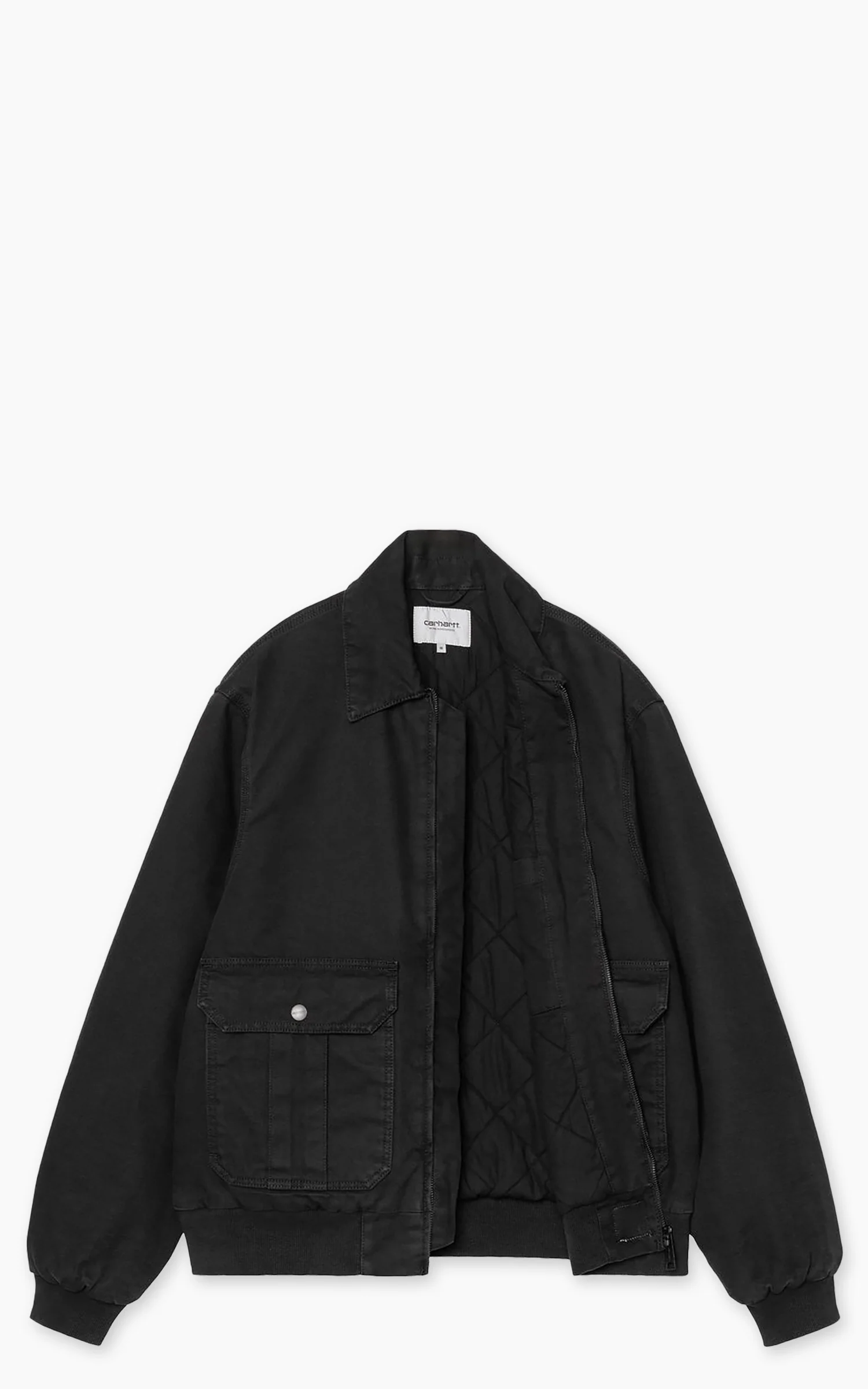 Carhartt WIP Stanton Jacket Deerfield Canvas Stone Washed Black - Image 2