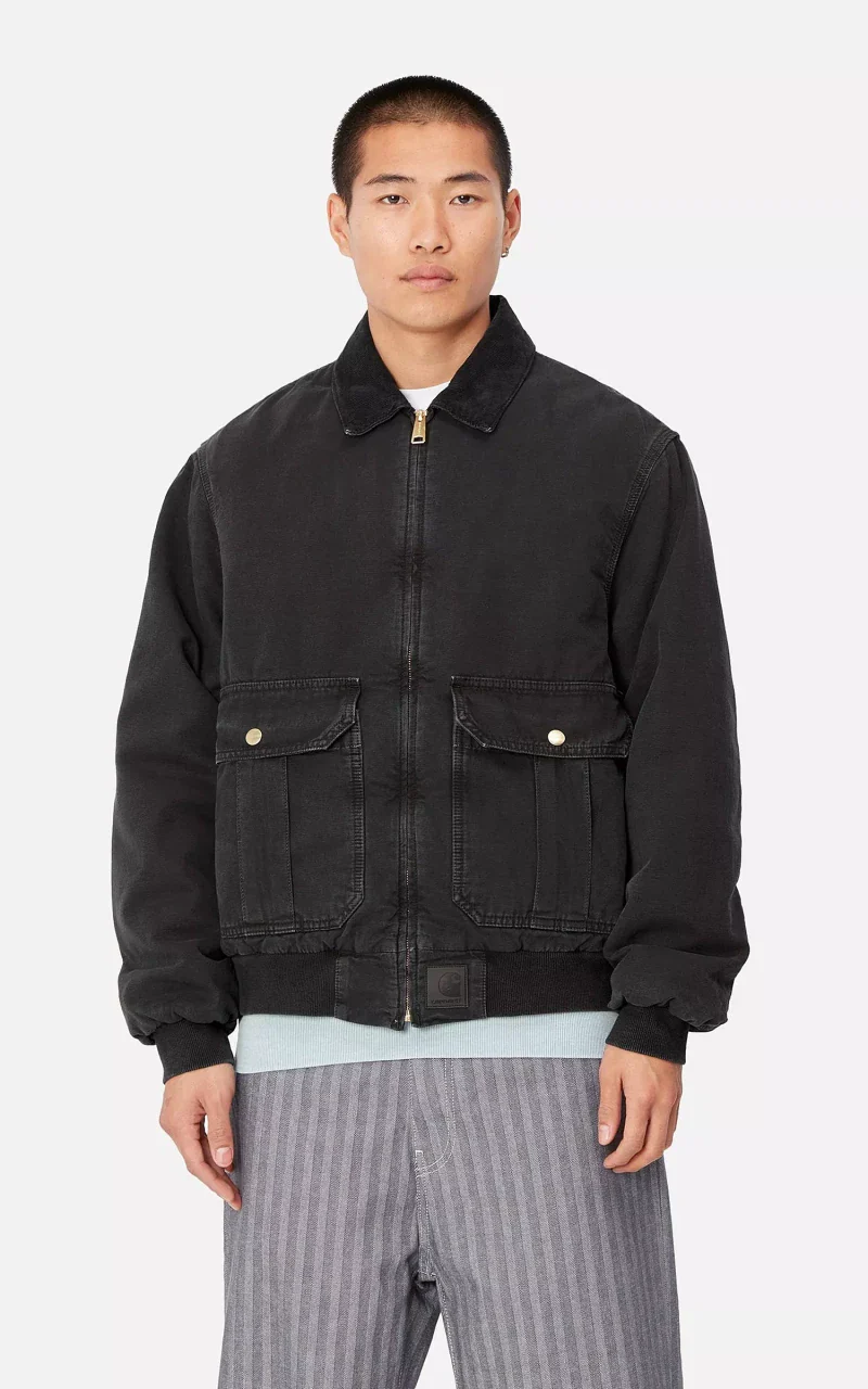 Carhartt WIP Stanton Jacket Hubbard Canvas Black/Black - Image 2