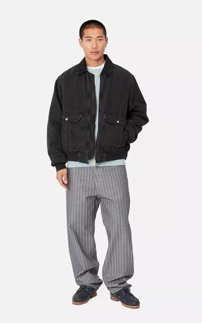 Carhartt WIP Stanton Jacket Hubbard Canvas Black/Black - Image 6