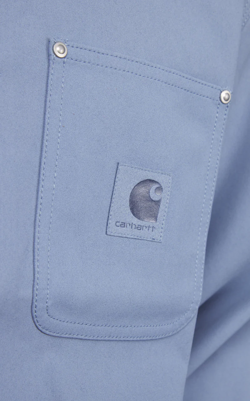 Carhartt WIP Suede Michigan Coat Artificial Suede Leather Dove Grey - Image 5