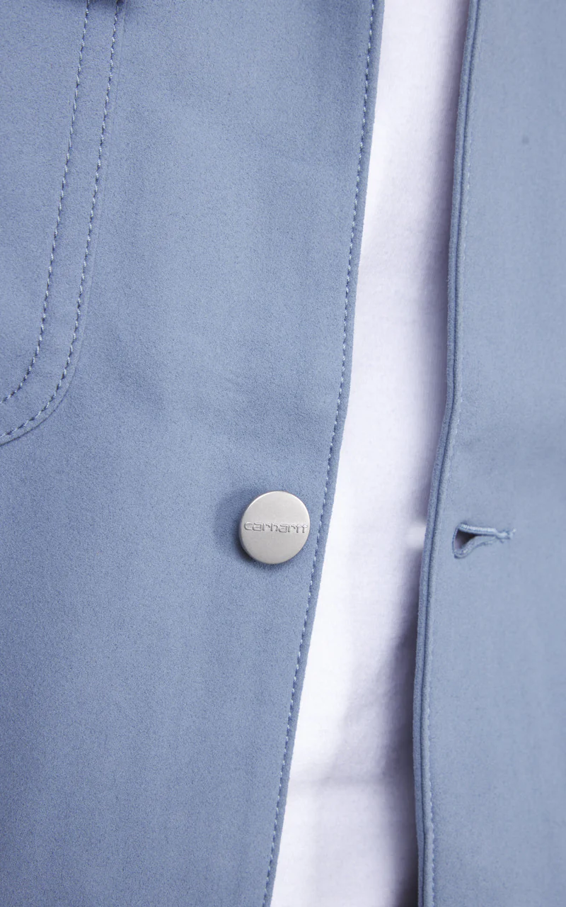 Carhartt WIP Suede Michigan Coat Artificial Suede Leather Dove Grey - Image 6