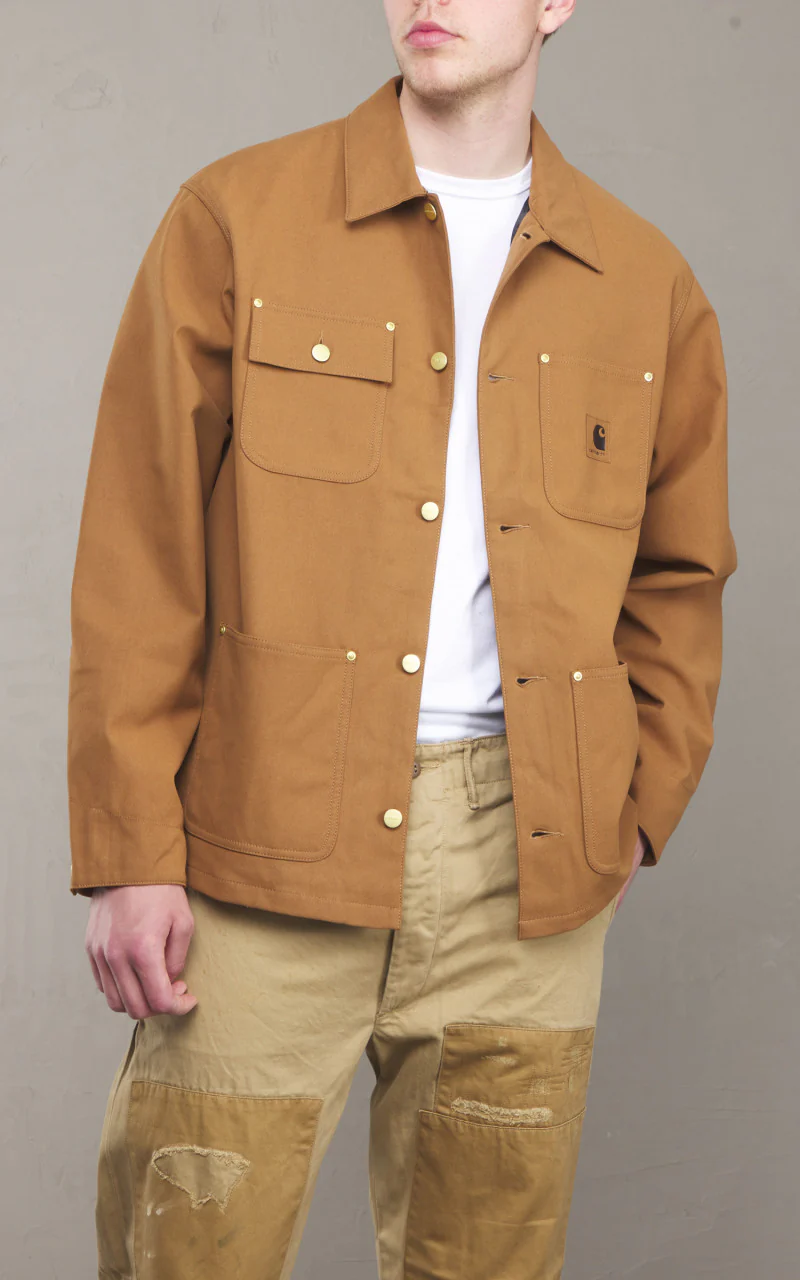 Carhartt WIP Suede Michigan Coat Artificial Suede Leather Hamilton Brown - Image 3