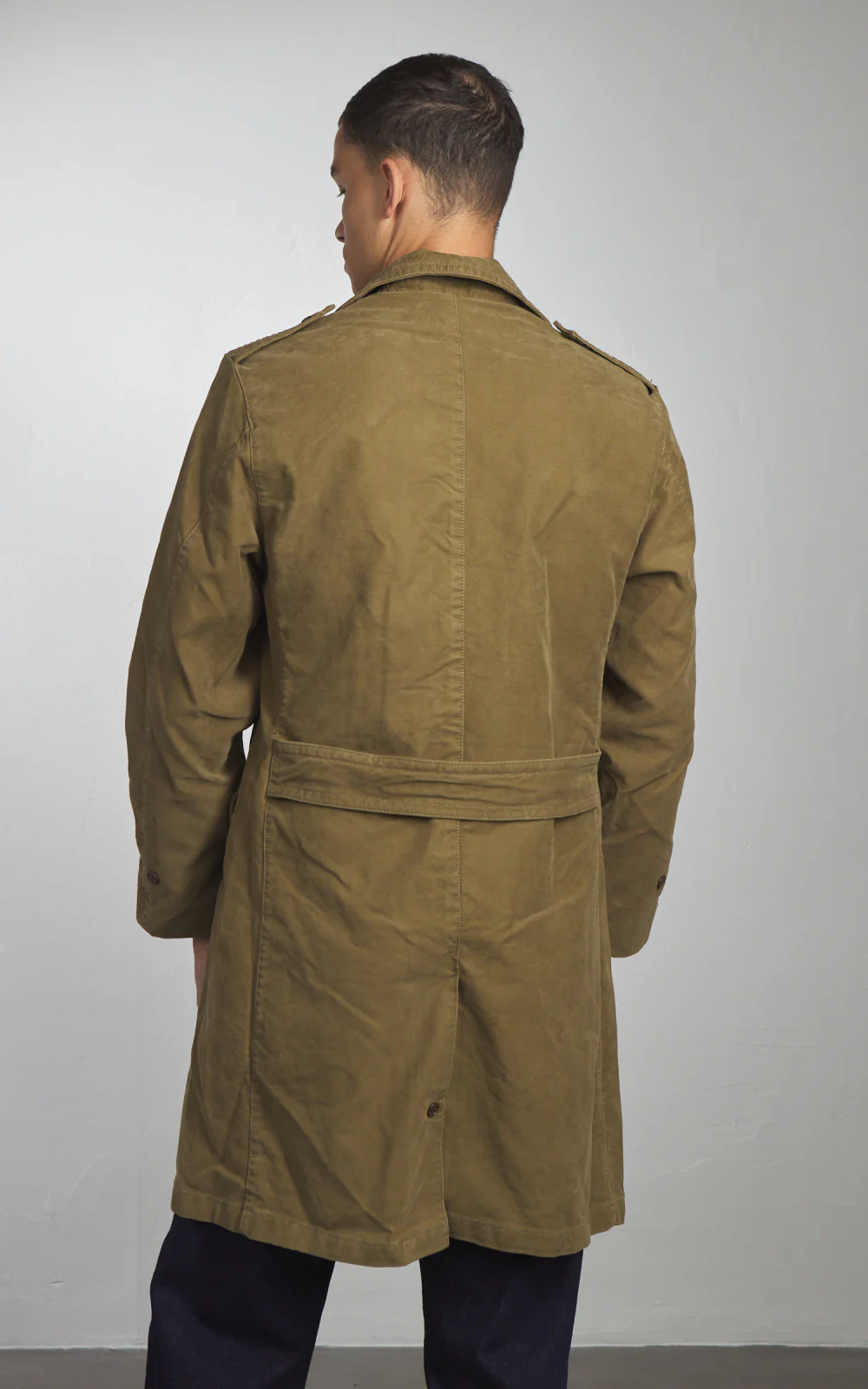 Chesapeake's Jungle Cloth Naval Officer Trench Coat Khaki Green - Image 3