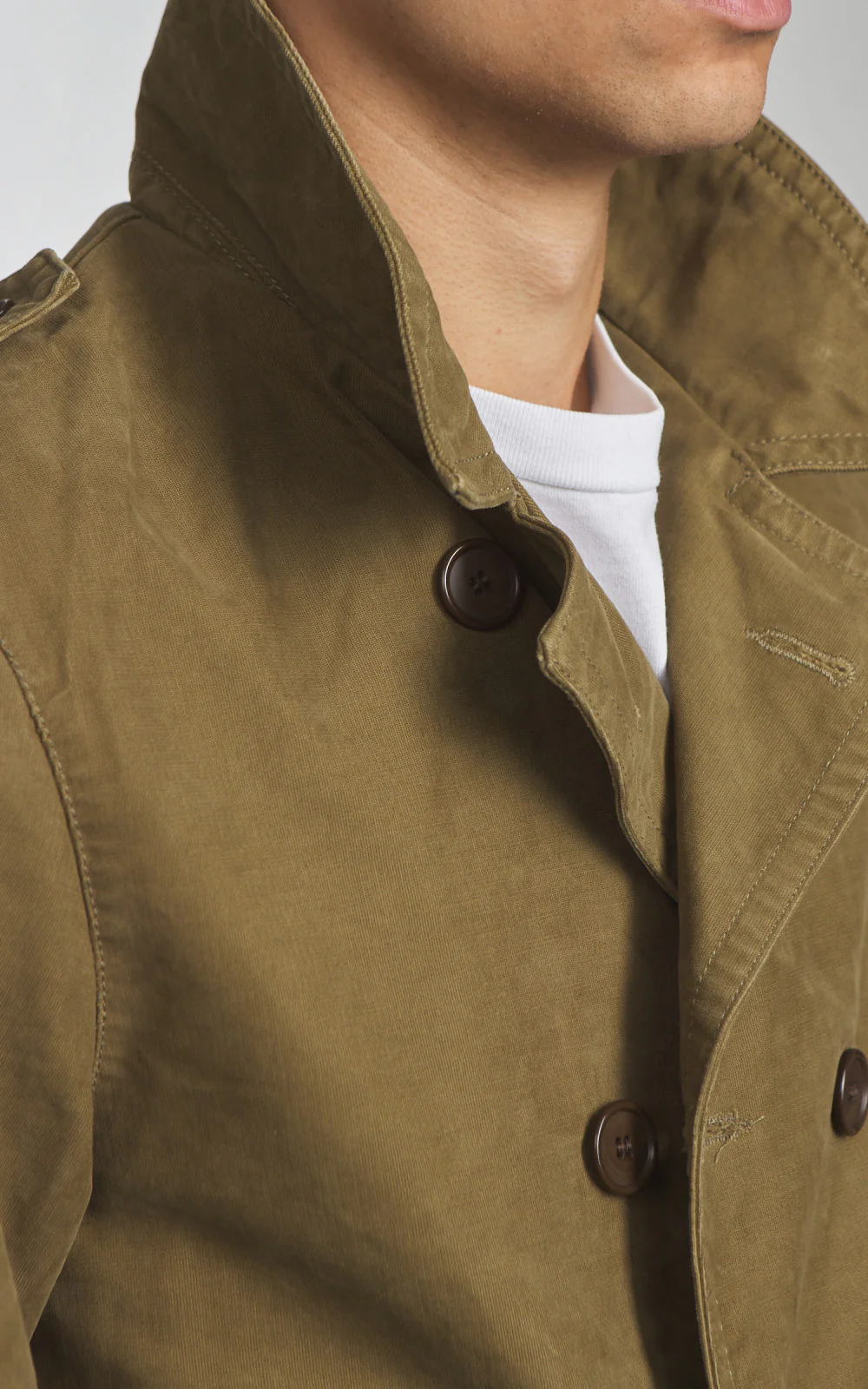 Chesapeake's Jungle Cloth Naval Officer Trench Coat Khaki Green - Image 7