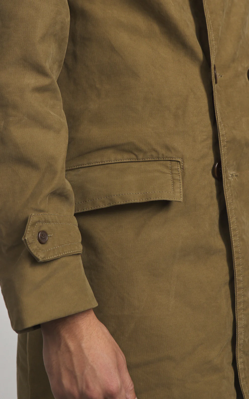 Chesapeake's Jungle Cloth Naval Officer Trench Coat Khaki Green - Image 9