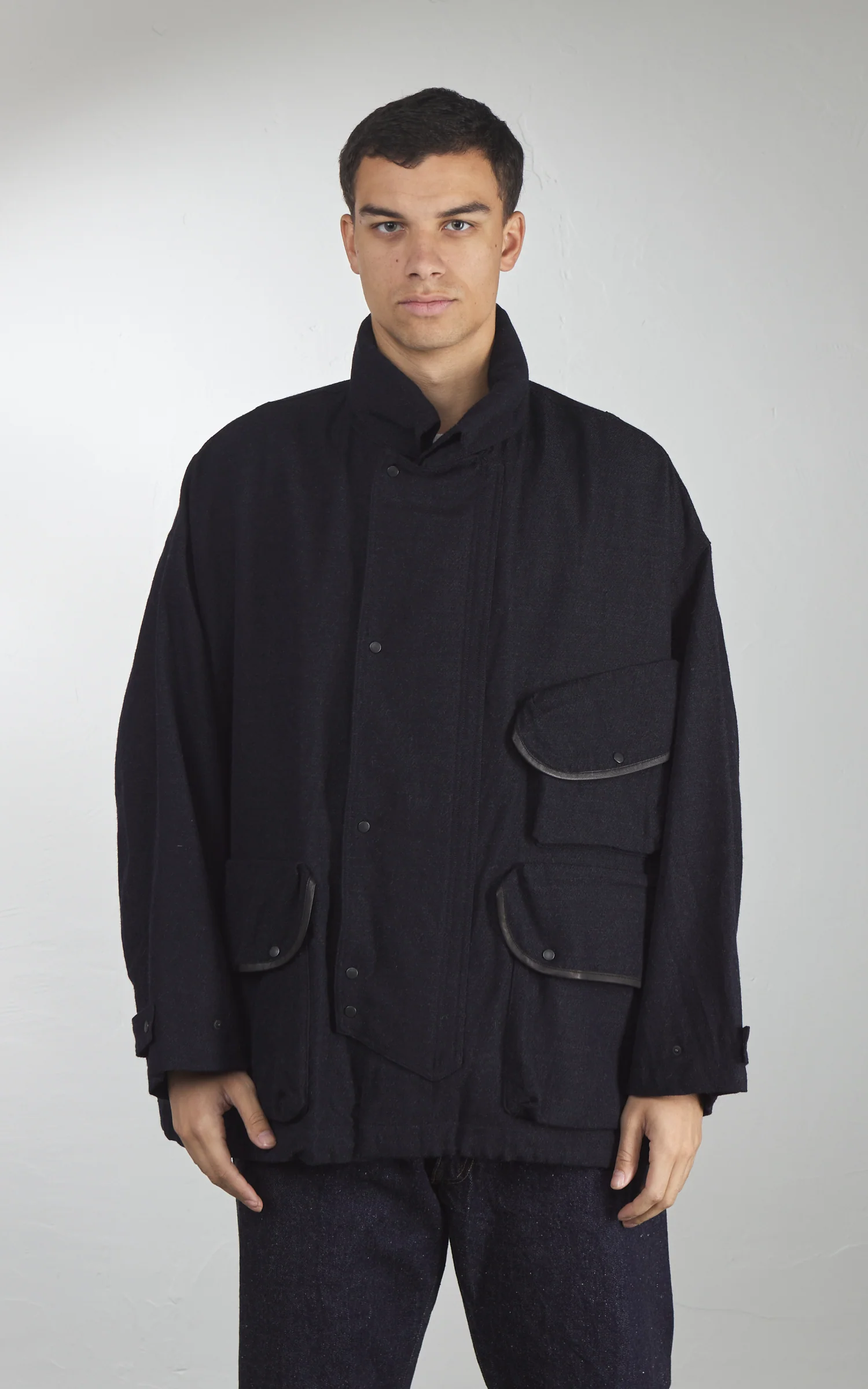 Kaptain Sunshine Wool Serge Hunter Jacket Top Navy - Image 2