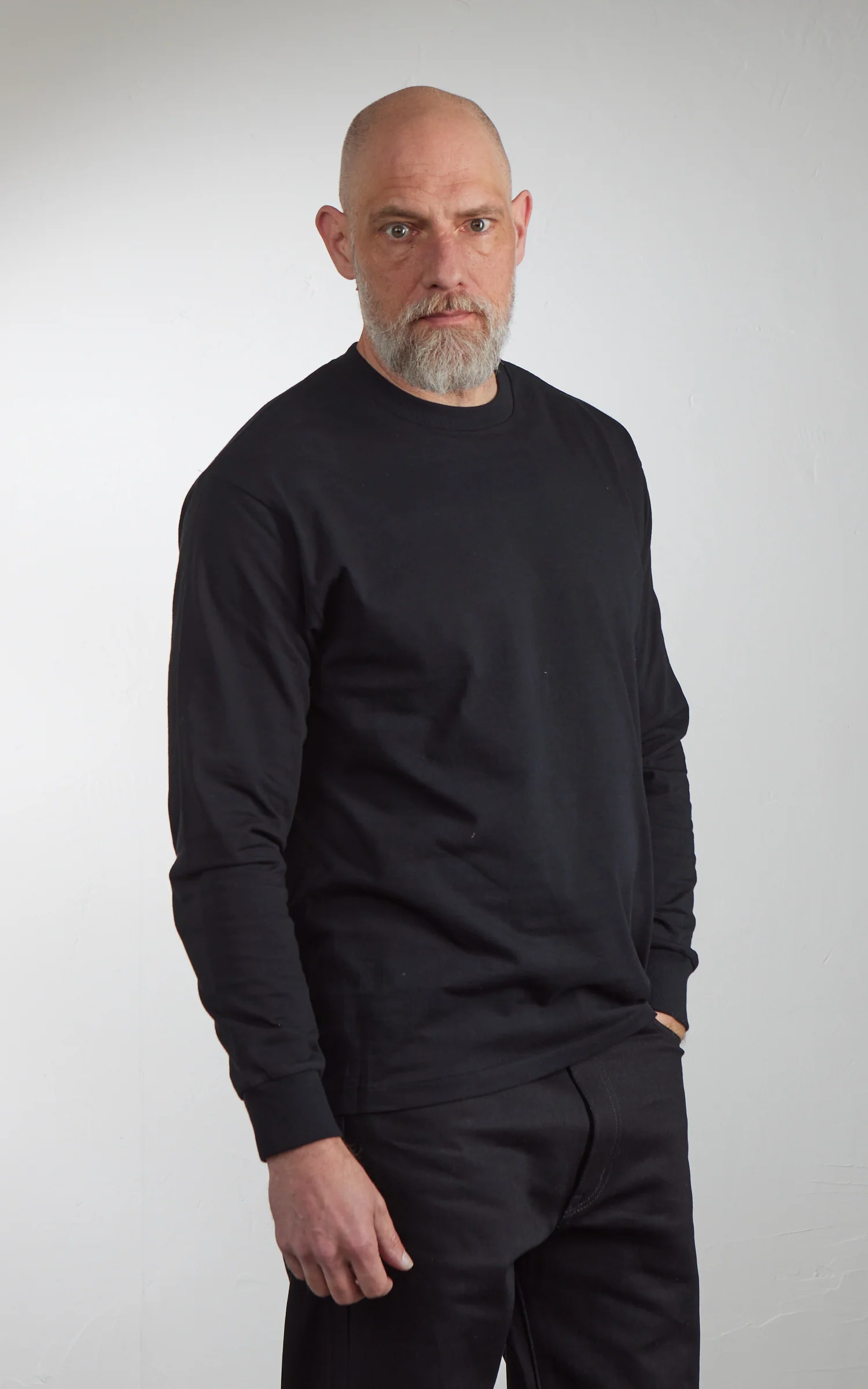 Cotton Research Club L/S T-Shirt Black - Image 4