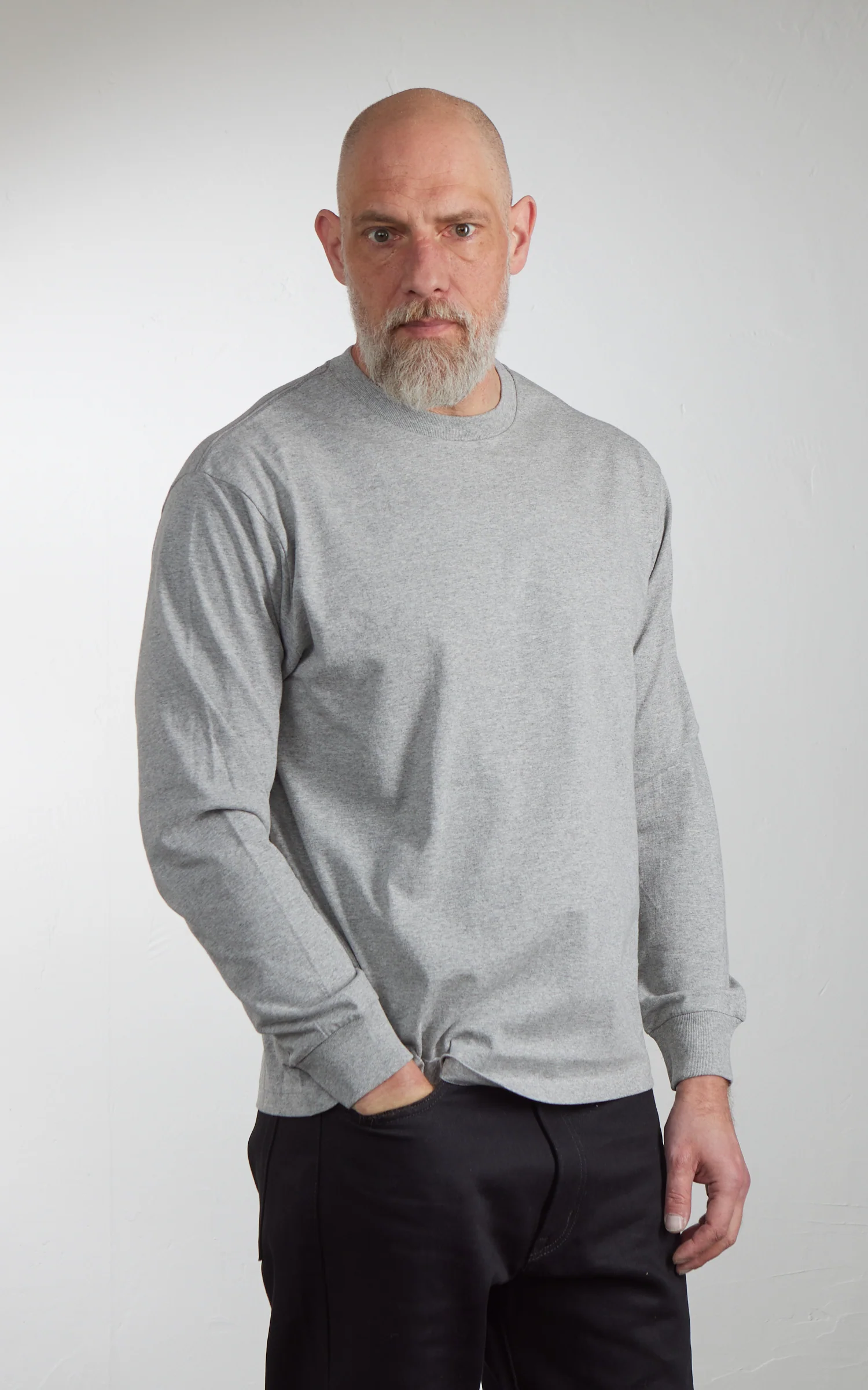 Cotton Research Club L/S T-Shirt Heather Grey - Image 4