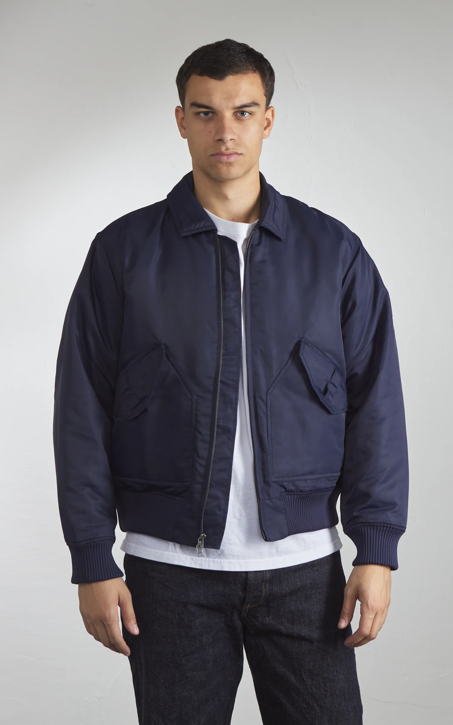3sixteen CWU Flight Jacket Aviator Satin Blue - Image 2