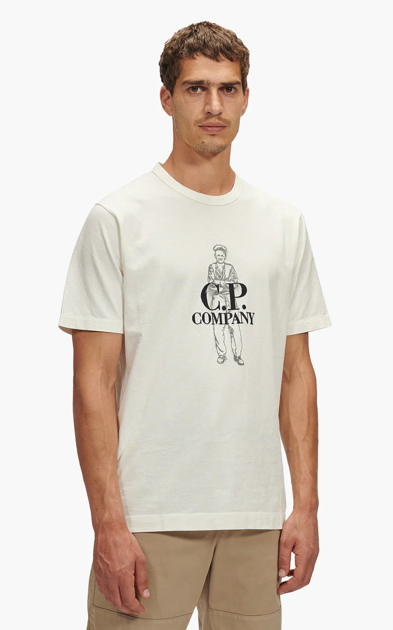 C.P. Company 1020 Jersey British Sailor T-Shirt Gauze White - Image 2