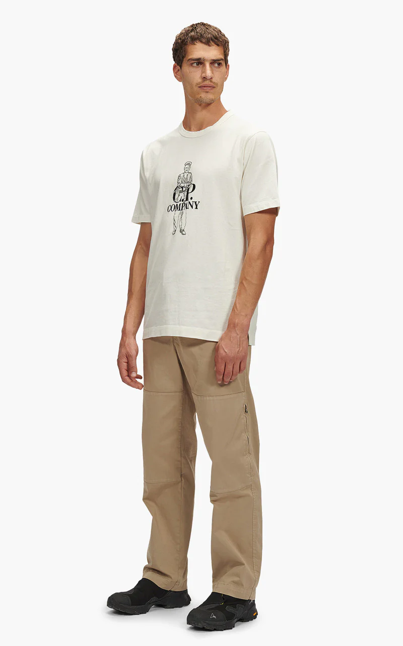 C.P. Company 1020 Jersey British Sailor T-Shirt Gauze White - Image 3