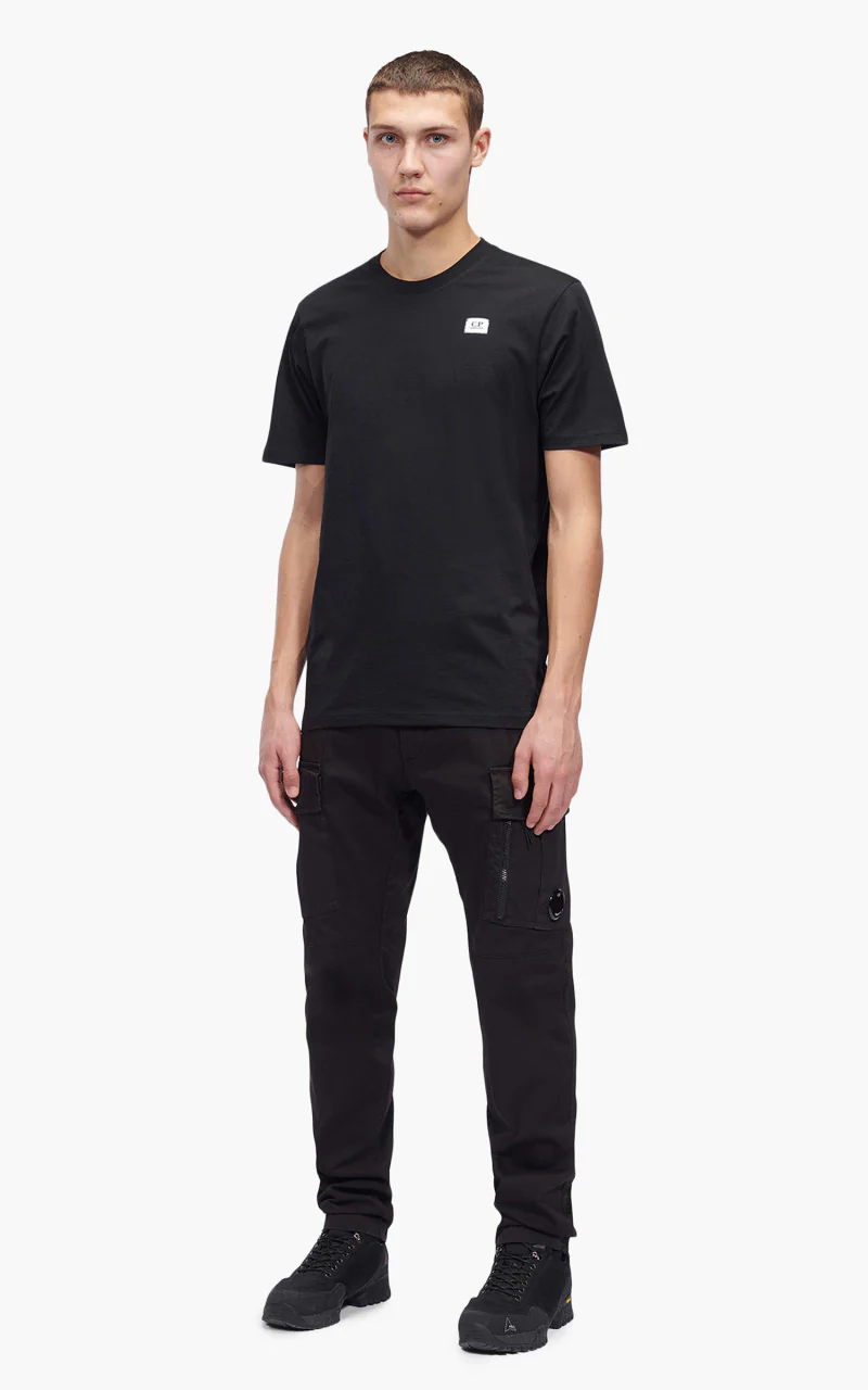 C.P. Company 30/1 Label Logo T-Shirt Black - Image 2