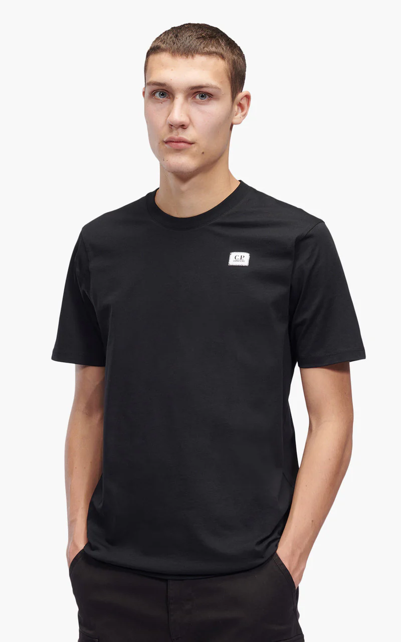 C.P. Company 30/1 Label Logo T-Shirt Black - Image 3