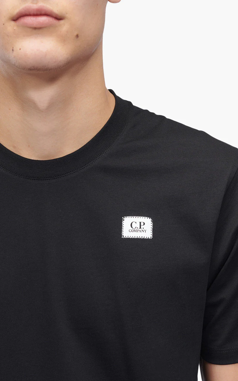 C.P. Company 30/1 Label Logo T-Shirt Black - Image 4