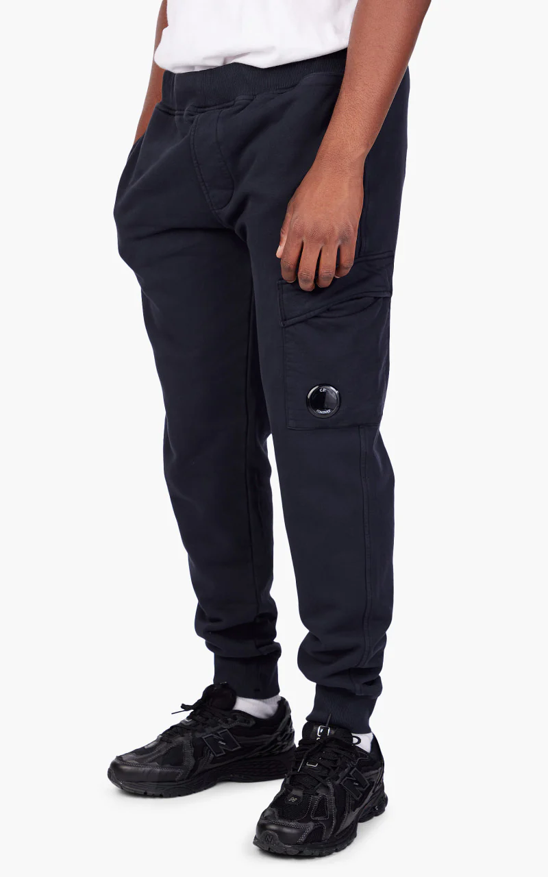 C.P. Company Brushed & Emerized Diagonal Fleece Cargo Track Pants Total Eclipse - Image 4