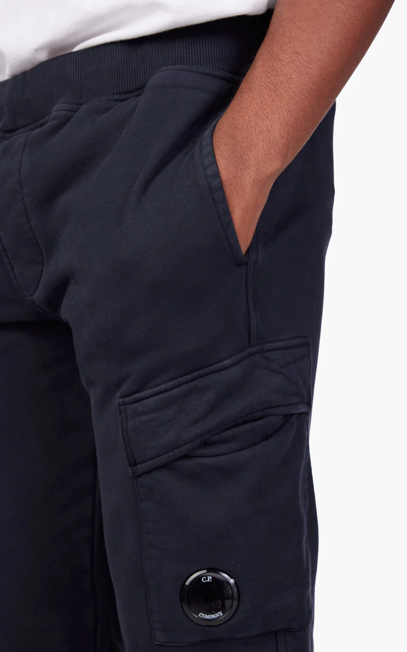 C.P. Company Brushed & Emerized Diagonal Fleece Cargo Track Pants Total Eclipse - Image 5