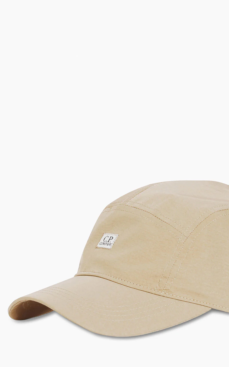 C.P. Company Chrome-R Panelled Logo Cap Lead Grey - Image 4