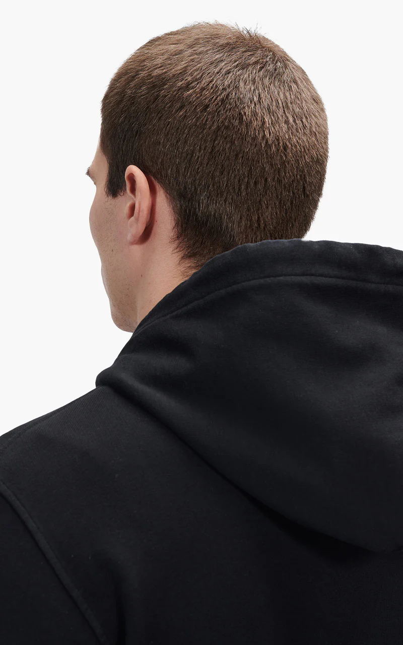 C.P. Company Cotton Fleece Logo Hoodie Black - Image 5