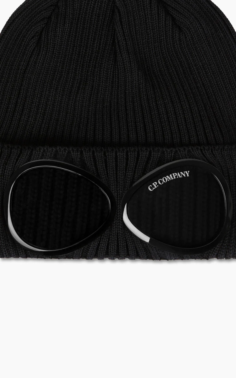 C.P. Company Cotton Goggle Beanie Black - Image 4