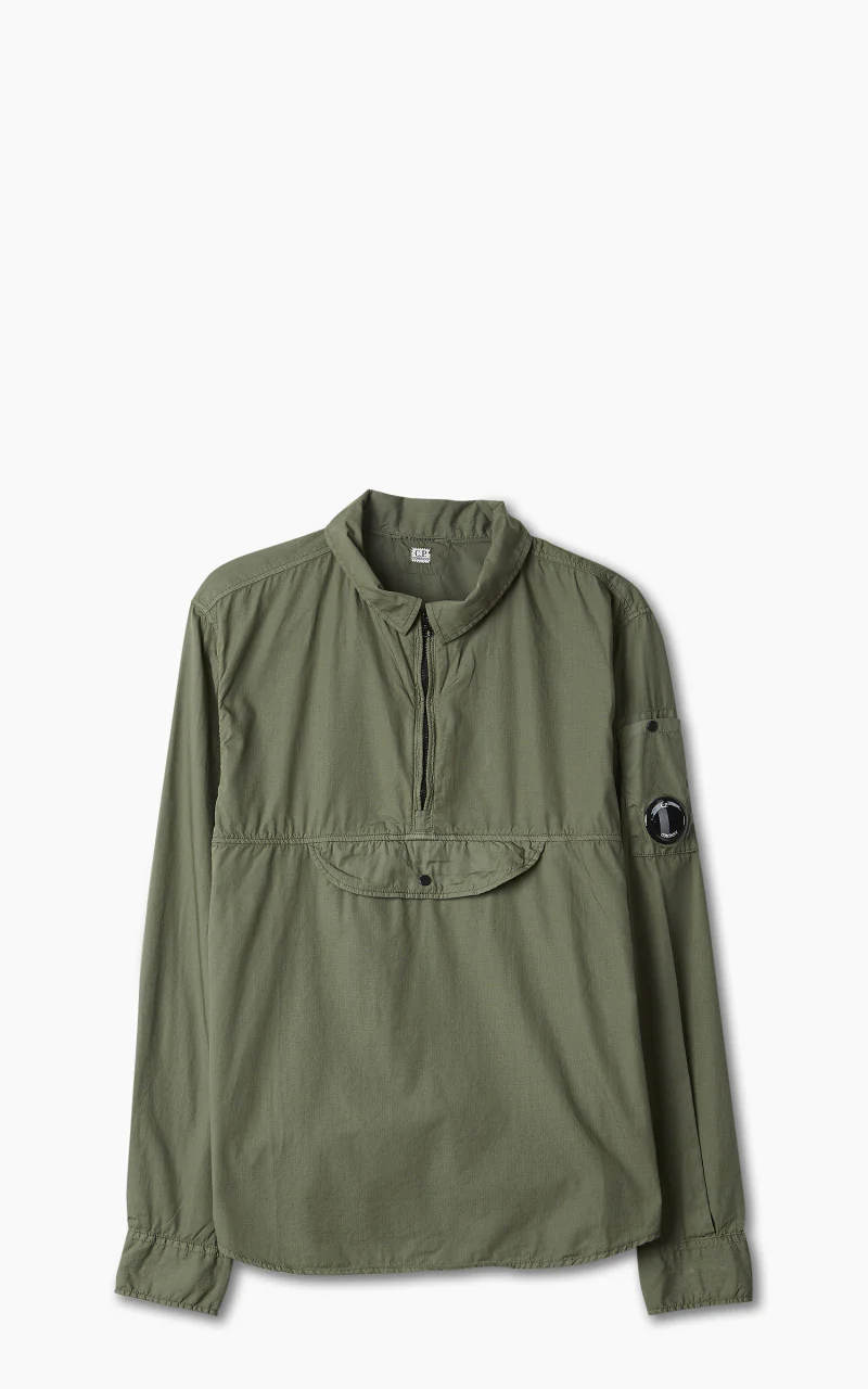 C.P. Company Cotton Rip-Stop Anorak Shirt Bronze Green