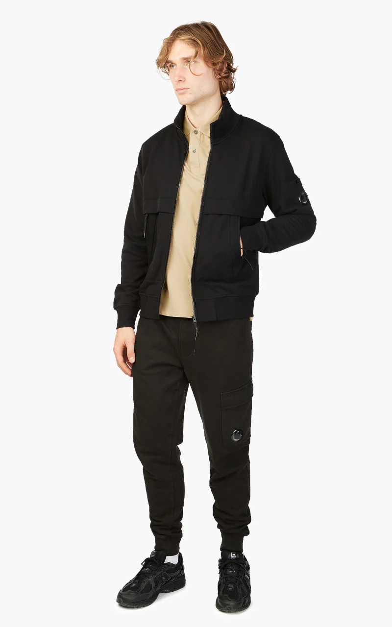 C.P. Company Diagonal Raised Fleece Full Zipped Sweatshirt Black - Image 2