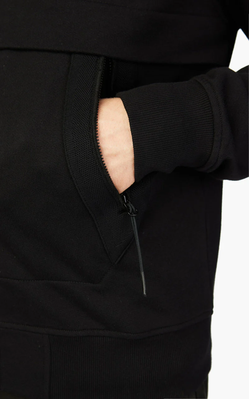 C.P. Company Diagonal Raised Fleece Full Zipped Sweatshirt Black - Image 6