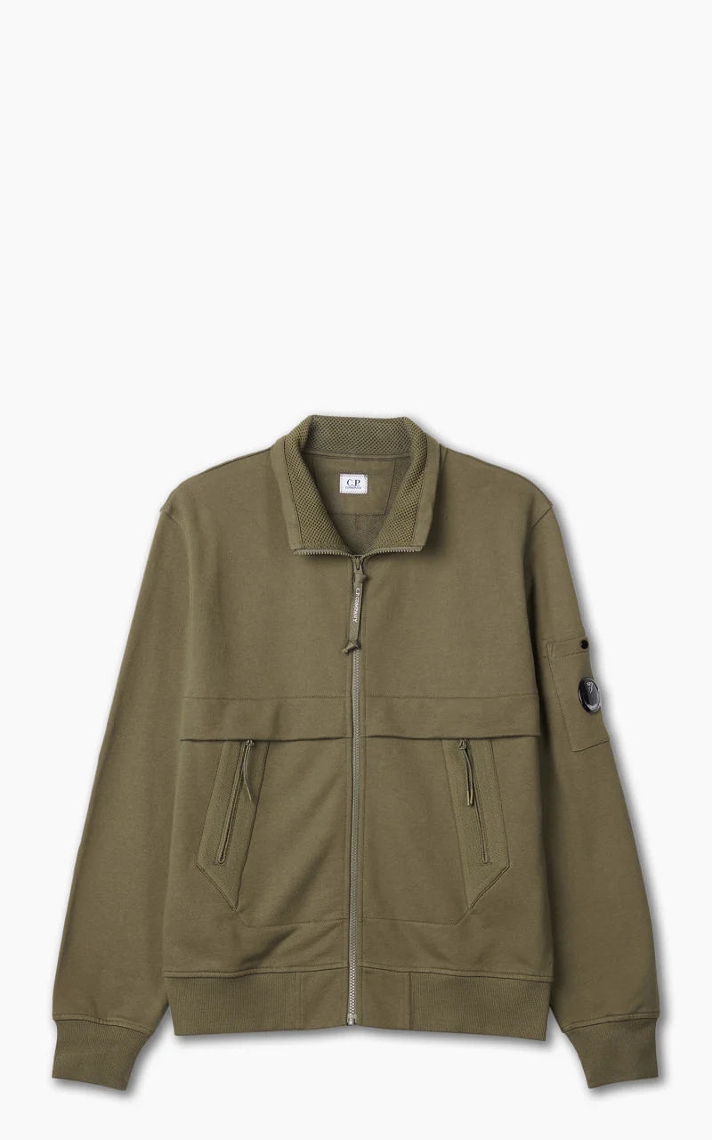 C.P. Company Diagonal Raised Fleece Full Zipped Sweatshirt Butternut