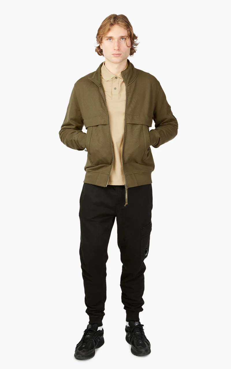 C.P. Company Diagonal Raised Fleece Full Zipped Sweatshirt Butternut - Image 2