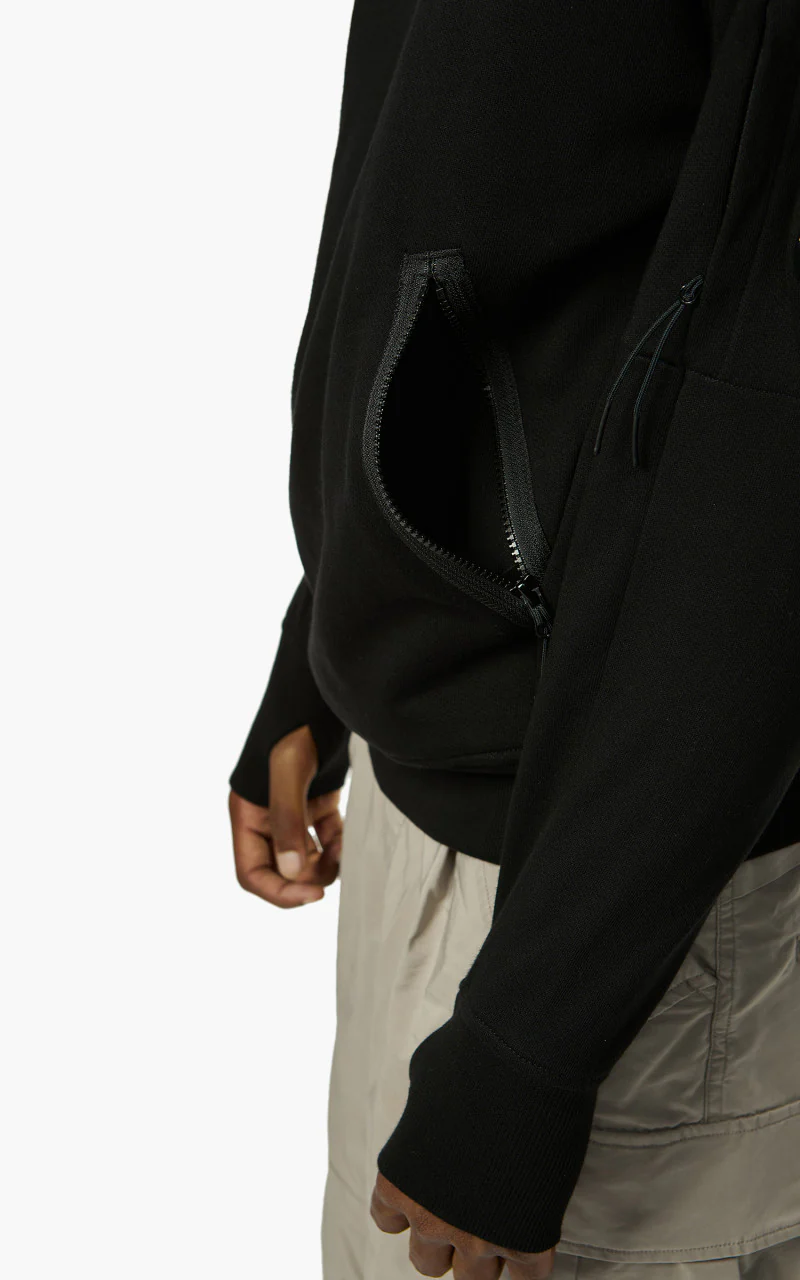 C.P. Company Diagonal Raised Fleece Half Zip Jumper Black - Image 10