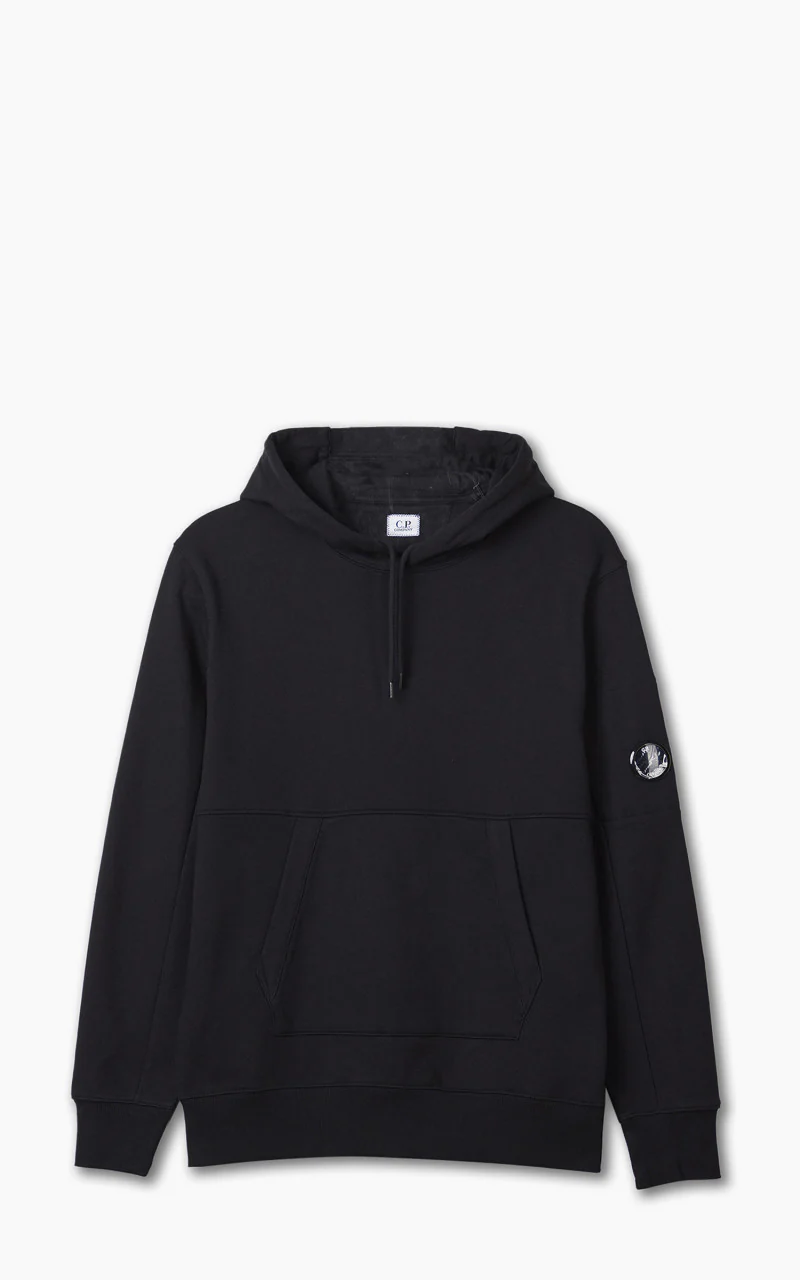 C.P. Company Diagonal Raised Fleece Hoodie Black