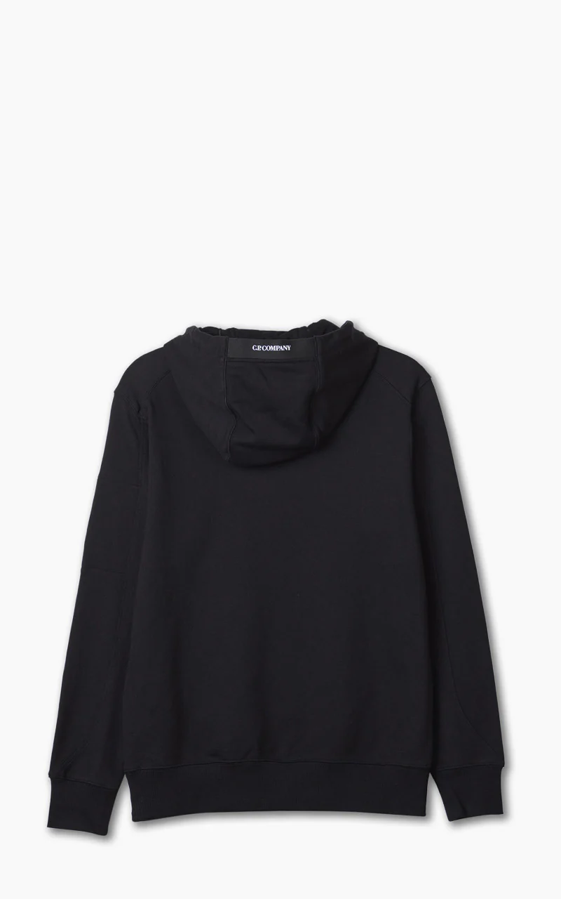 C.P. Company Diagonal Raised Fleece Hoodie Black - Image 3