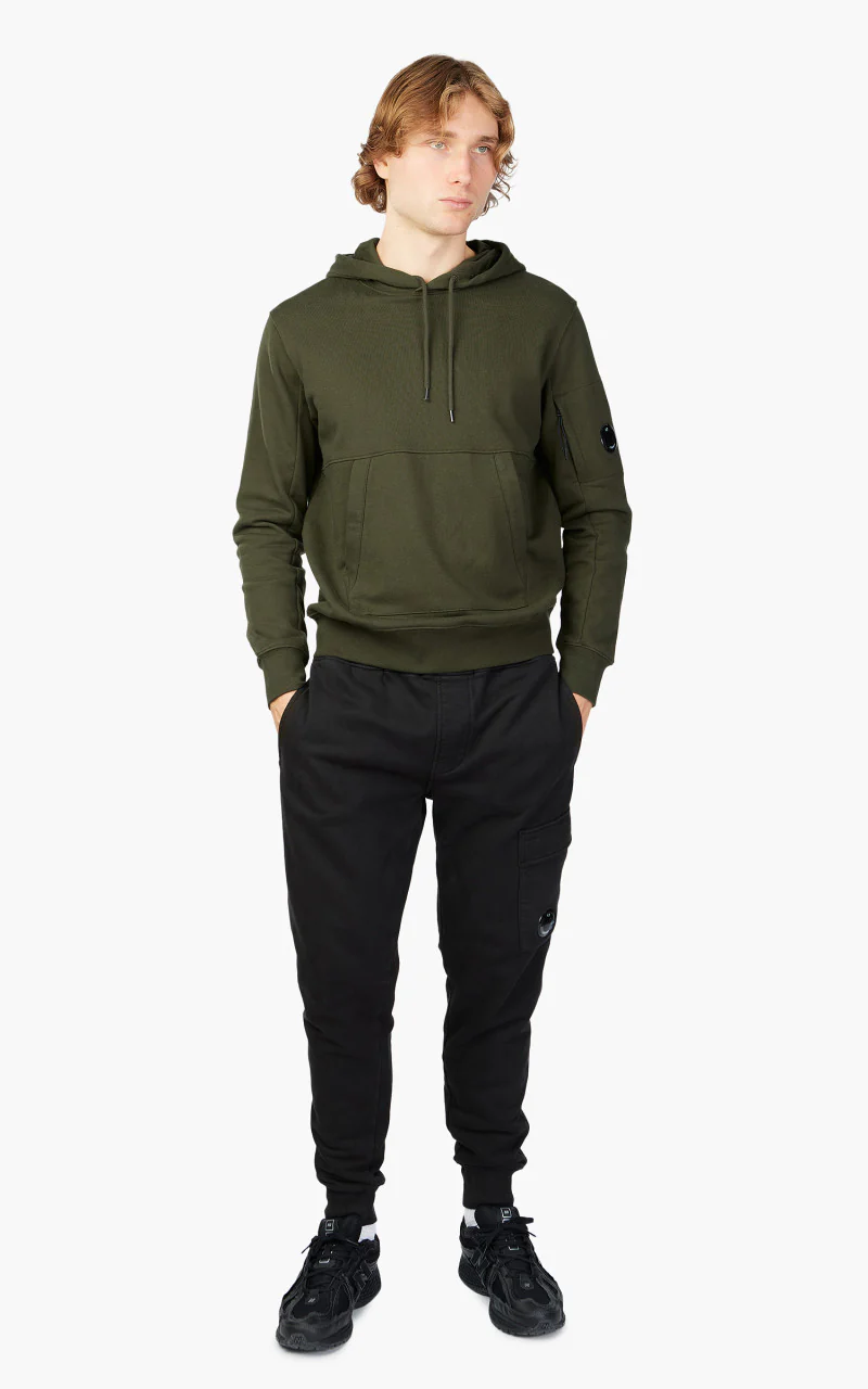 C.P. Company Diagonal Raised Fleece Hoodie Ivy Green - Image 2