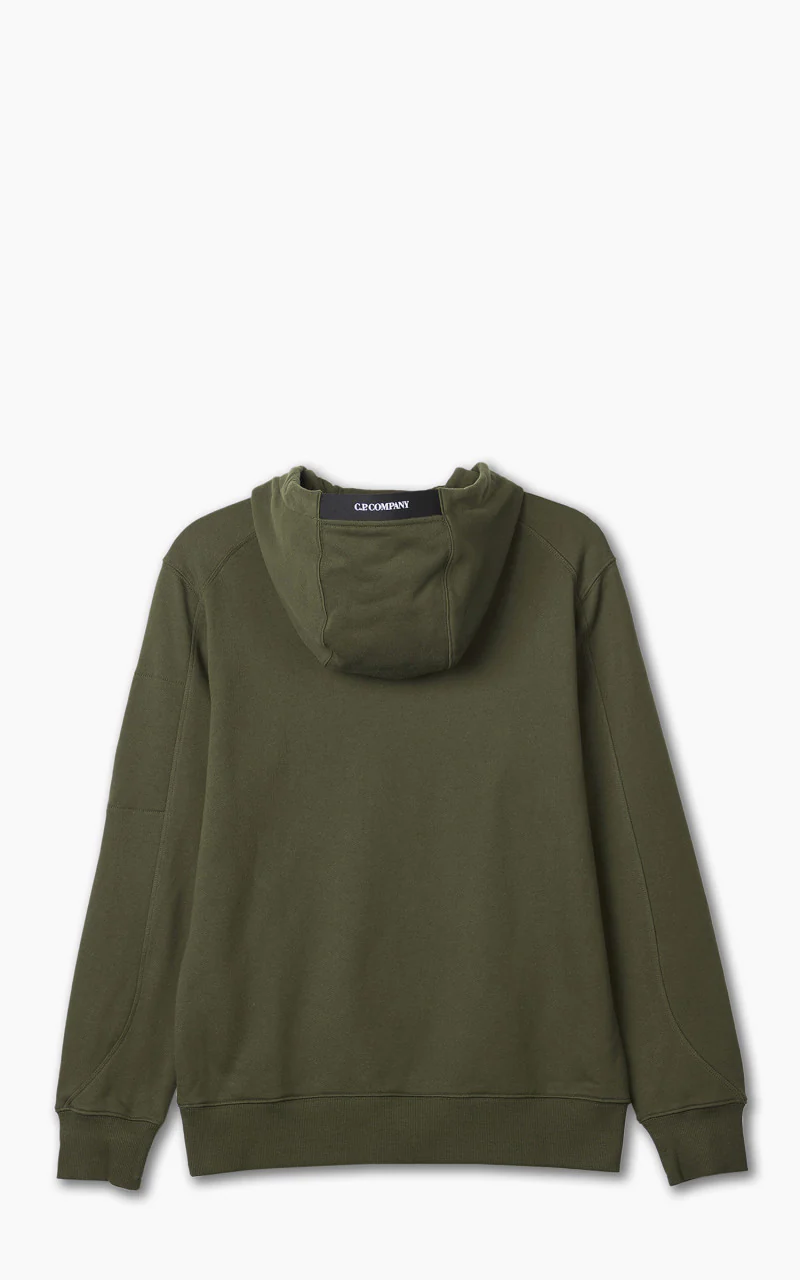 C.P. Company Diagonal Raised Fleece Hoodie Ivy Green - Image 3