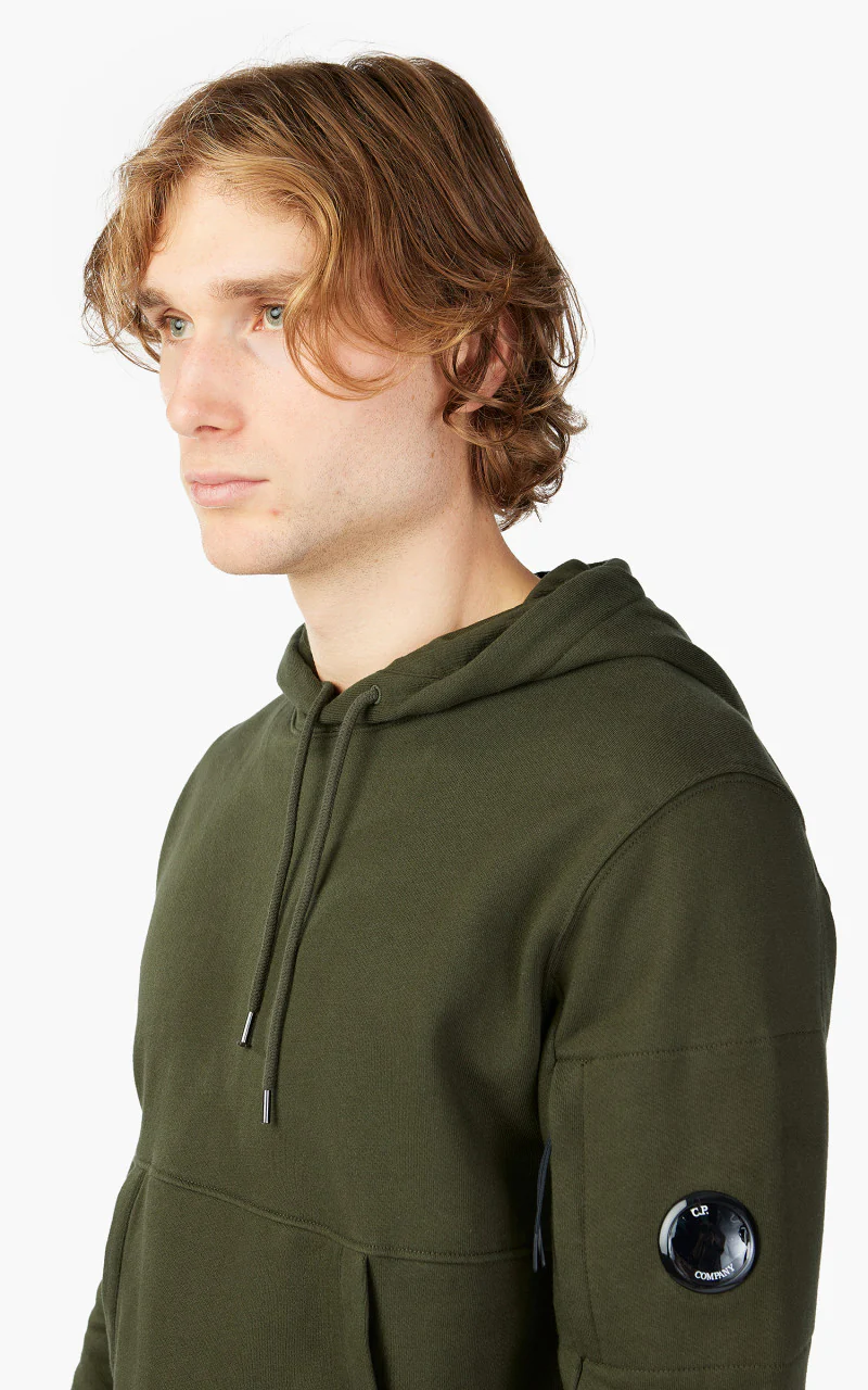 C.P. Company Diagonal Raised Fleece Hoodie Ivy Green - Image 5