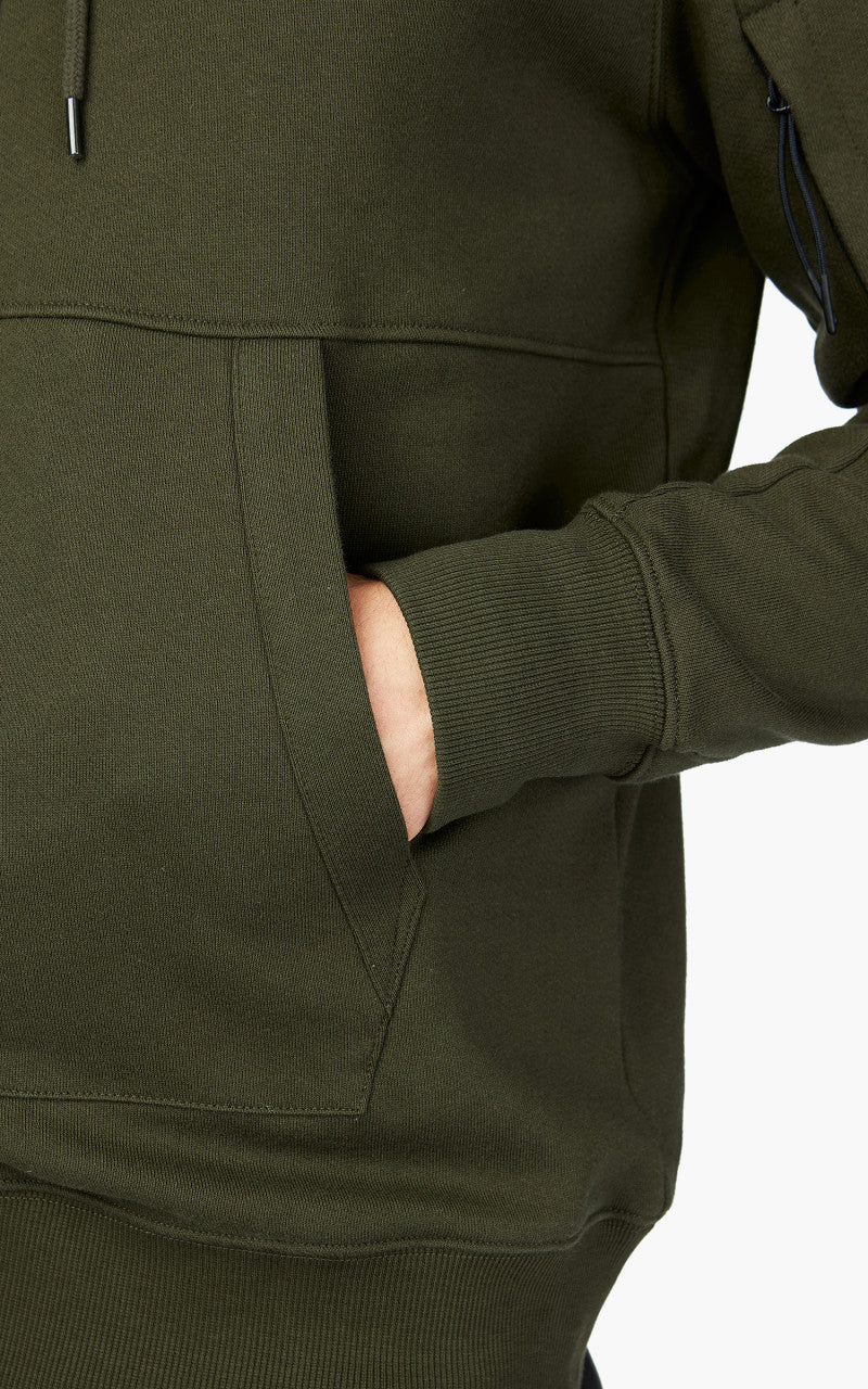 C.P. Company Diagonal Raised Fleece Hoodie Ivy Green - Image 6