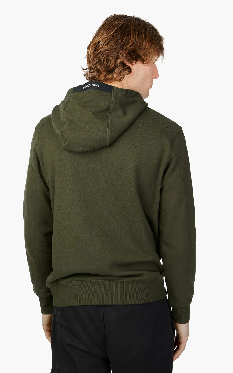C.P. Company Diagonal Raised Fleece Hoodie Ivy Green - Image 8