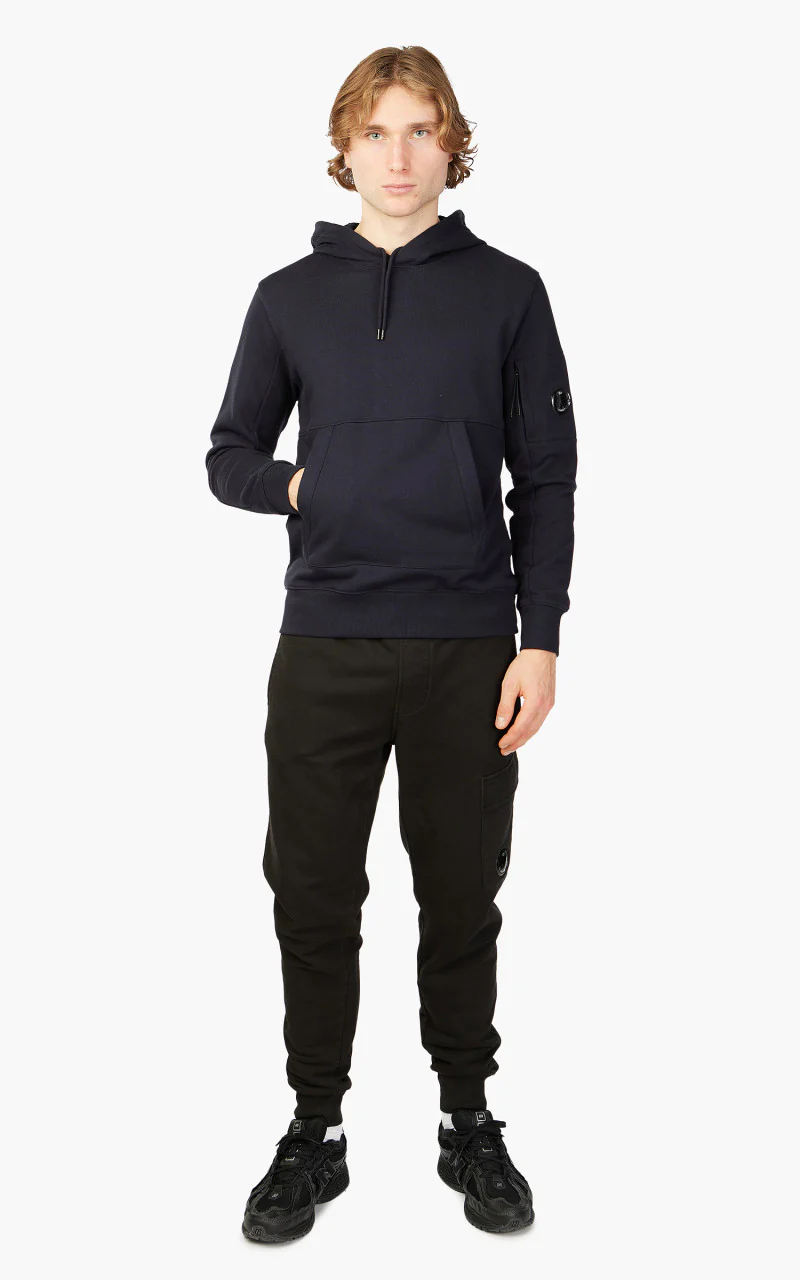 C.P. Company Diagonal Raised Fleece Hoodie Total Eclipse - Image 2