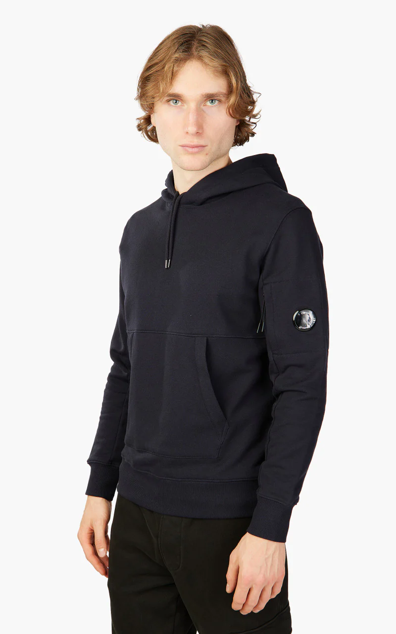 C.P. Company Diagonal Raised Fleece Hoodie Total Eclipse - Image 4