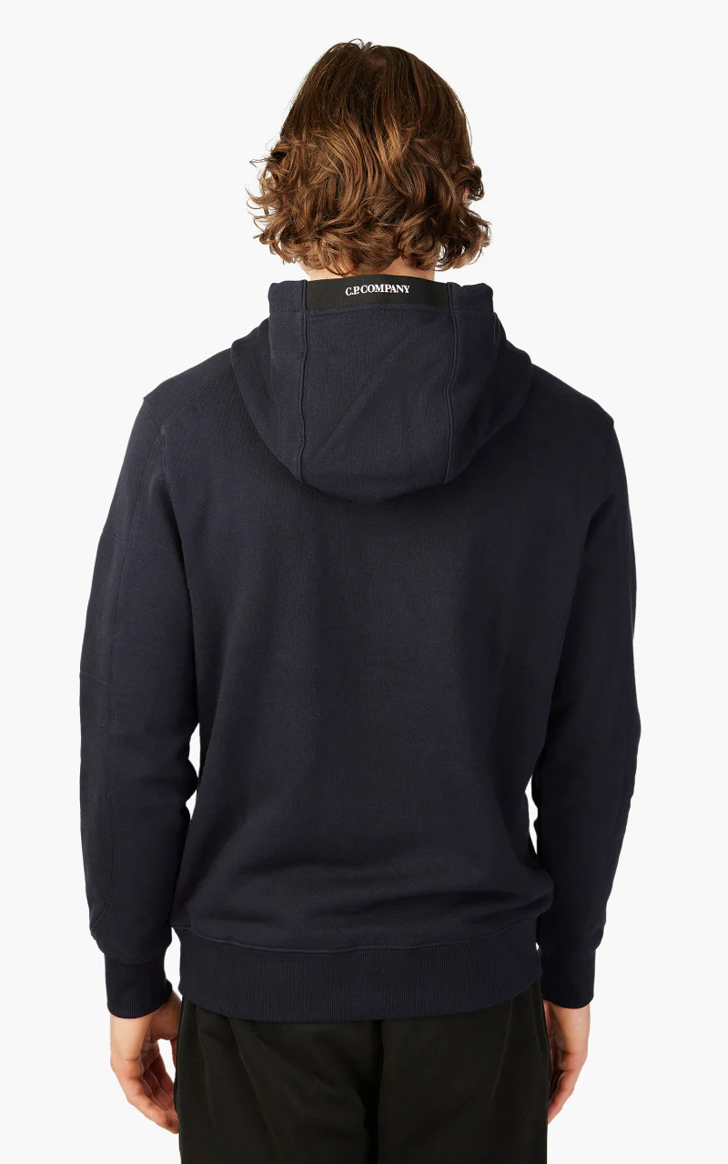 C.P. Company Diagonal Raised Fleece Hoodie Total Eclipse - Image 8