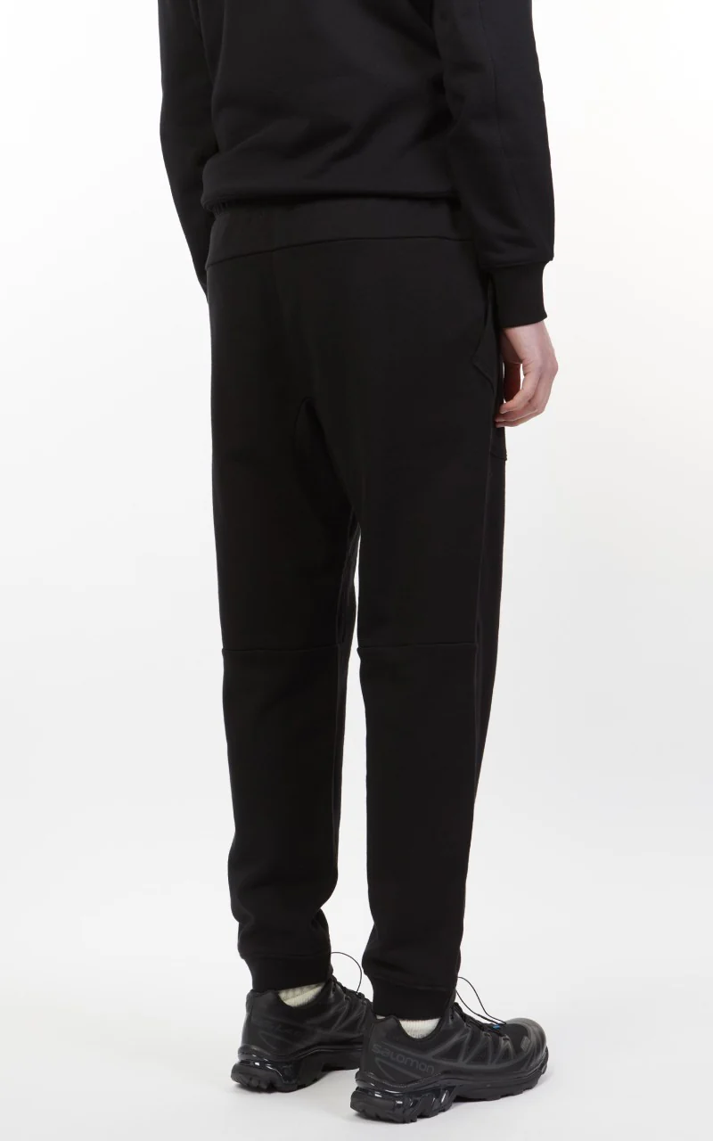 C.P. Company Diagonal Raised Fleece Mixed Sweat Pants Black - Image 6