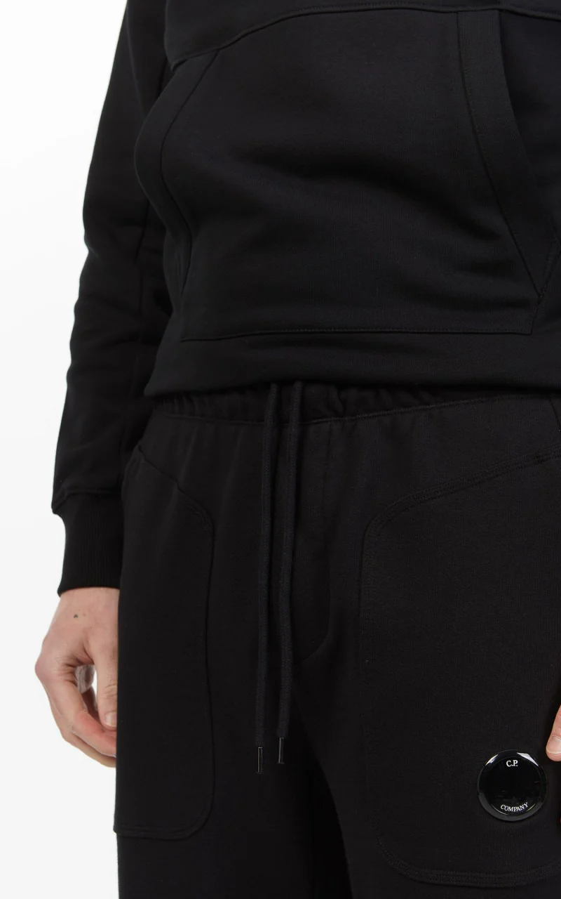 C.P. Company Diagonal Raised Fleece Mixed Sweat Pants Black - Image 9