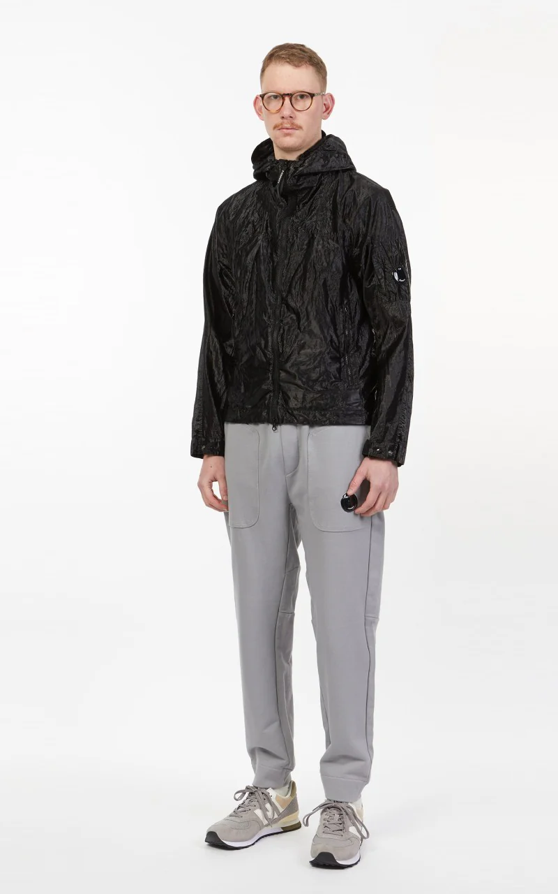 C.P. Company Diagonal Raised Fleece Mixed Sweat Pants Griffin Grey - Image 3