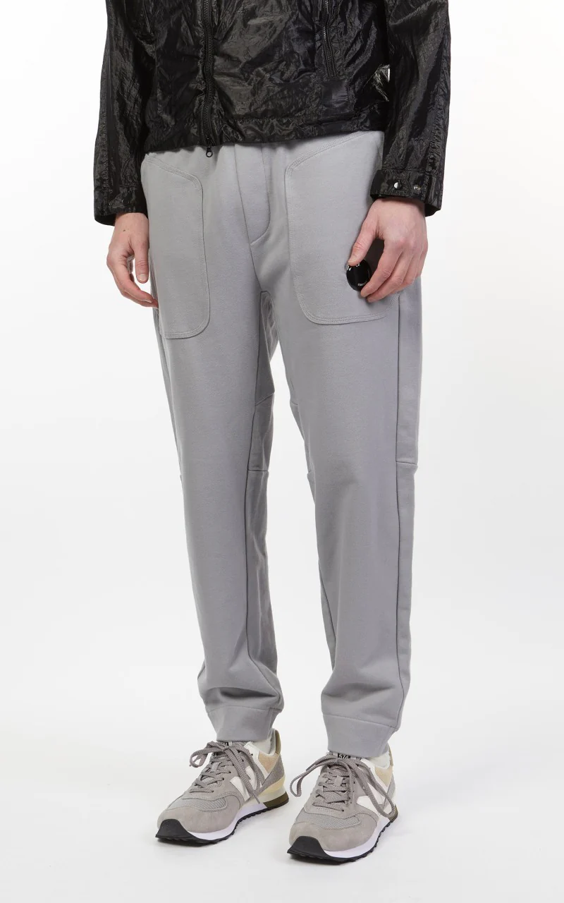 C.P. Company Diagonal Raised Fleece Mixed Sweat Pants Griffin Grey - Image 4