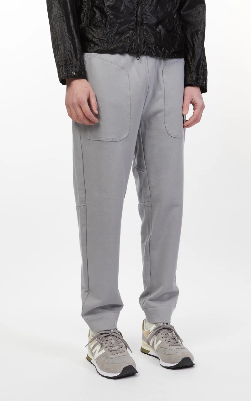 C.P. Company Diagonal Raised Fleece Mixed Sweat Pants Griffin Grey - Image 5