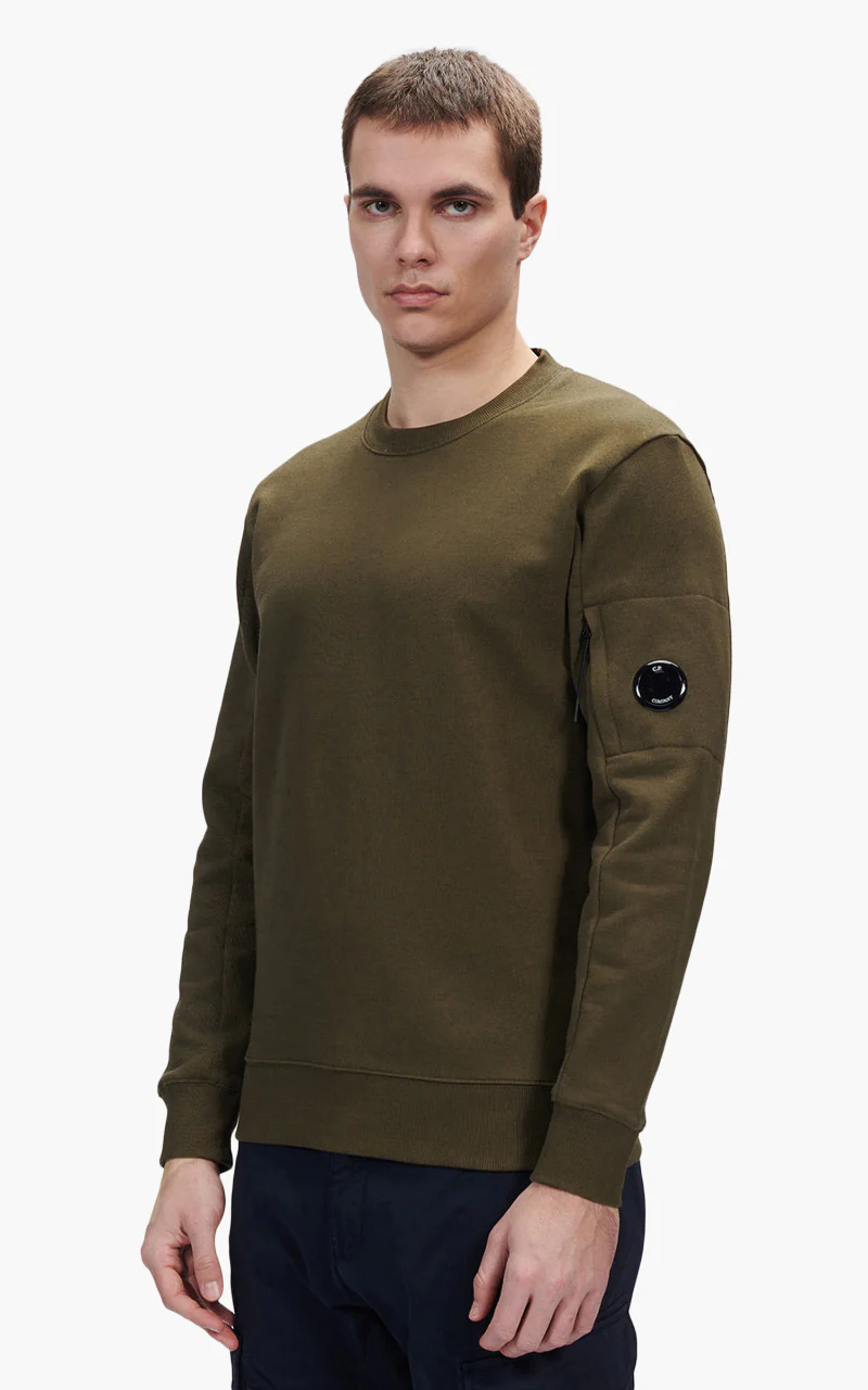 C.P. Company Diagonal Raised Fleece Sweatshirt Ivy Green - Image 2
