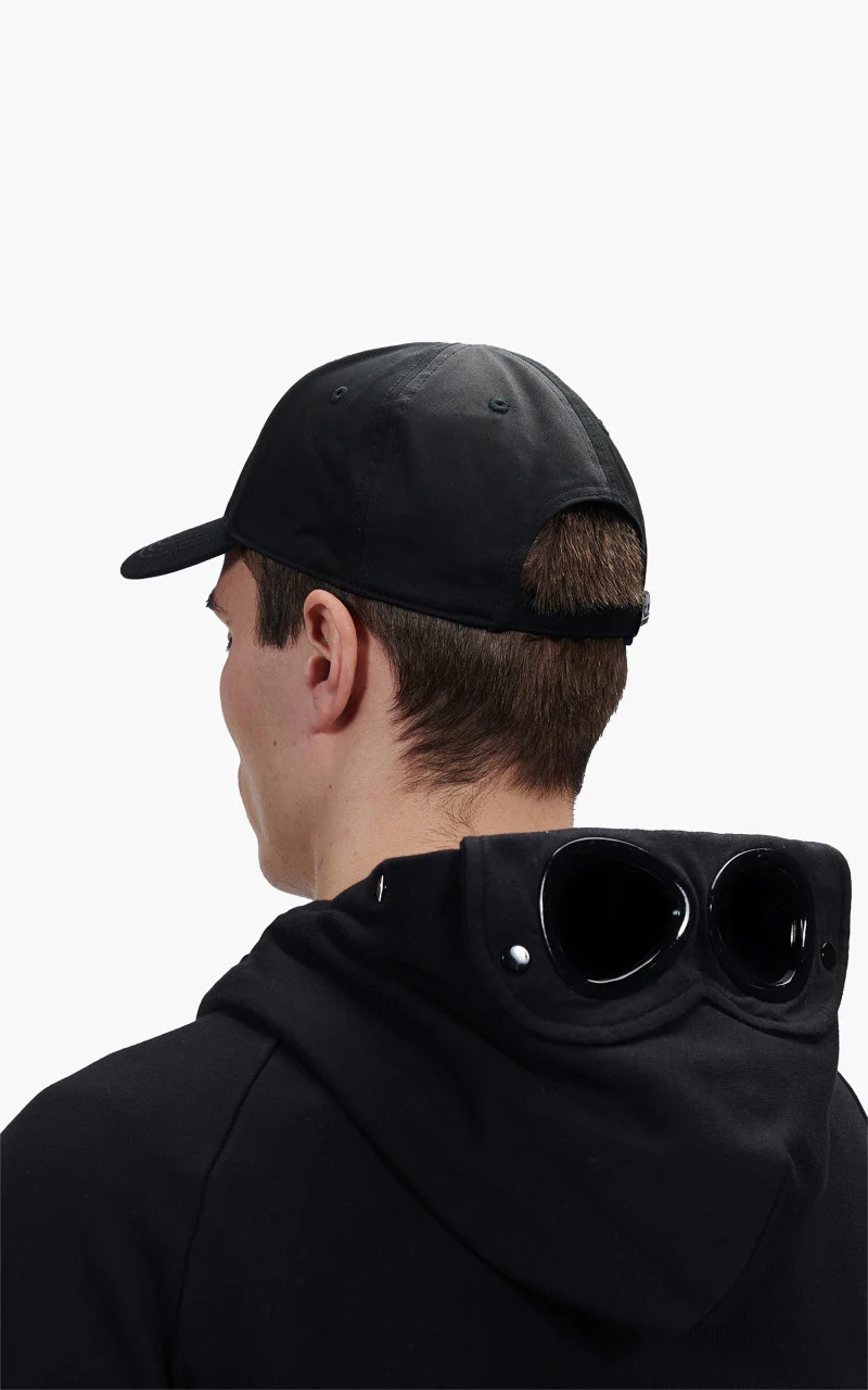 C.P. Company Gabardine Logo Cap Black - Image 3